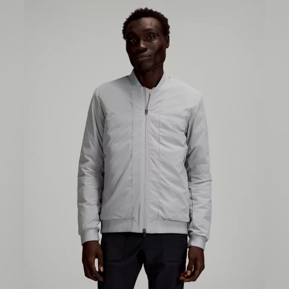 Lululemon Men’s Goose Down Insulated Primaloft Intermission Bomber Jacket Gray